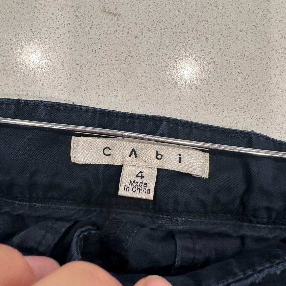 CAbi #252L Step Out Trouser Navy Blue Chino Pants Wide Leg Size 4 - Picture 7 of 10